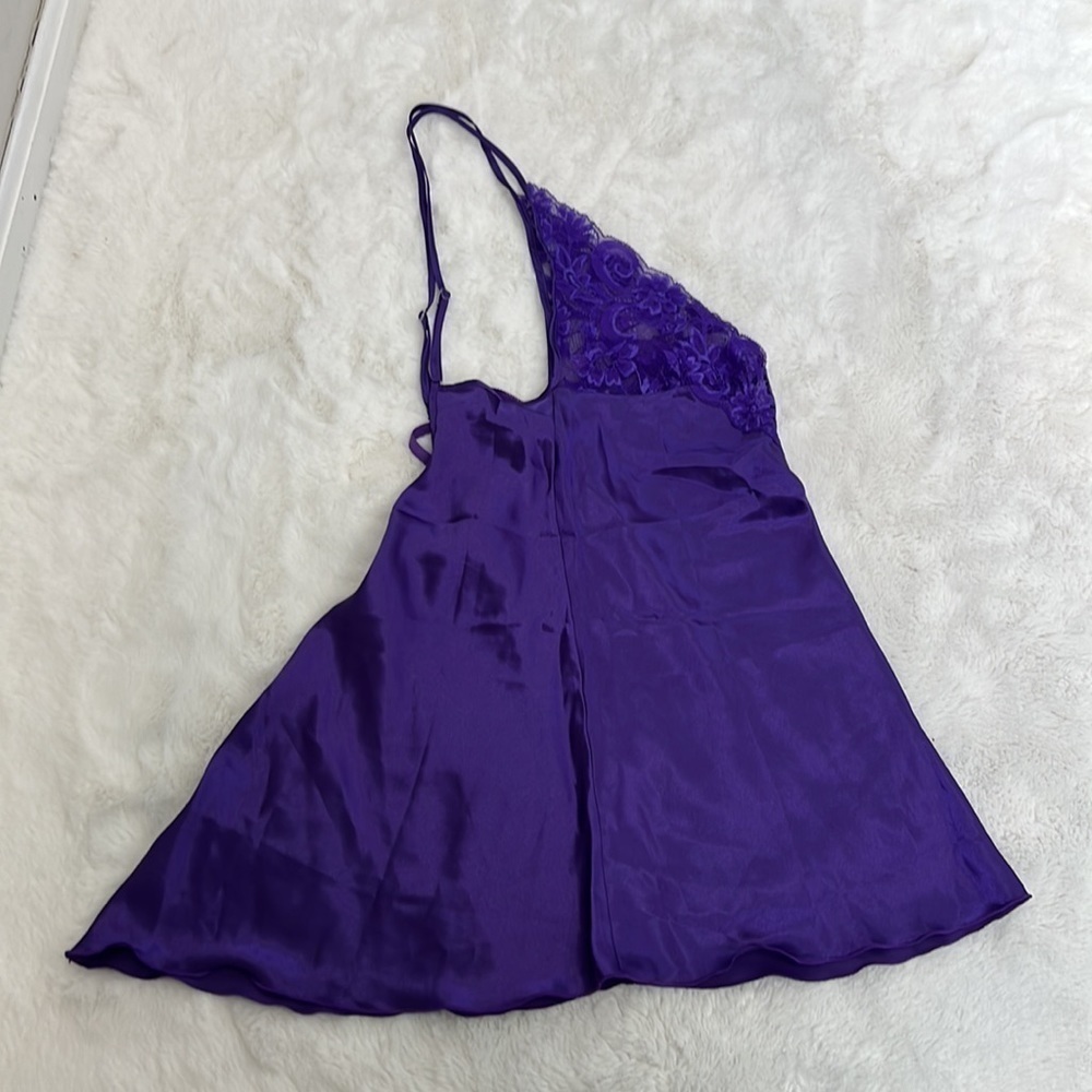 Shirley of Hollywood purple lace nightie/ chemise 2 piece NWT adjustable strap - Picture 12 of 14
